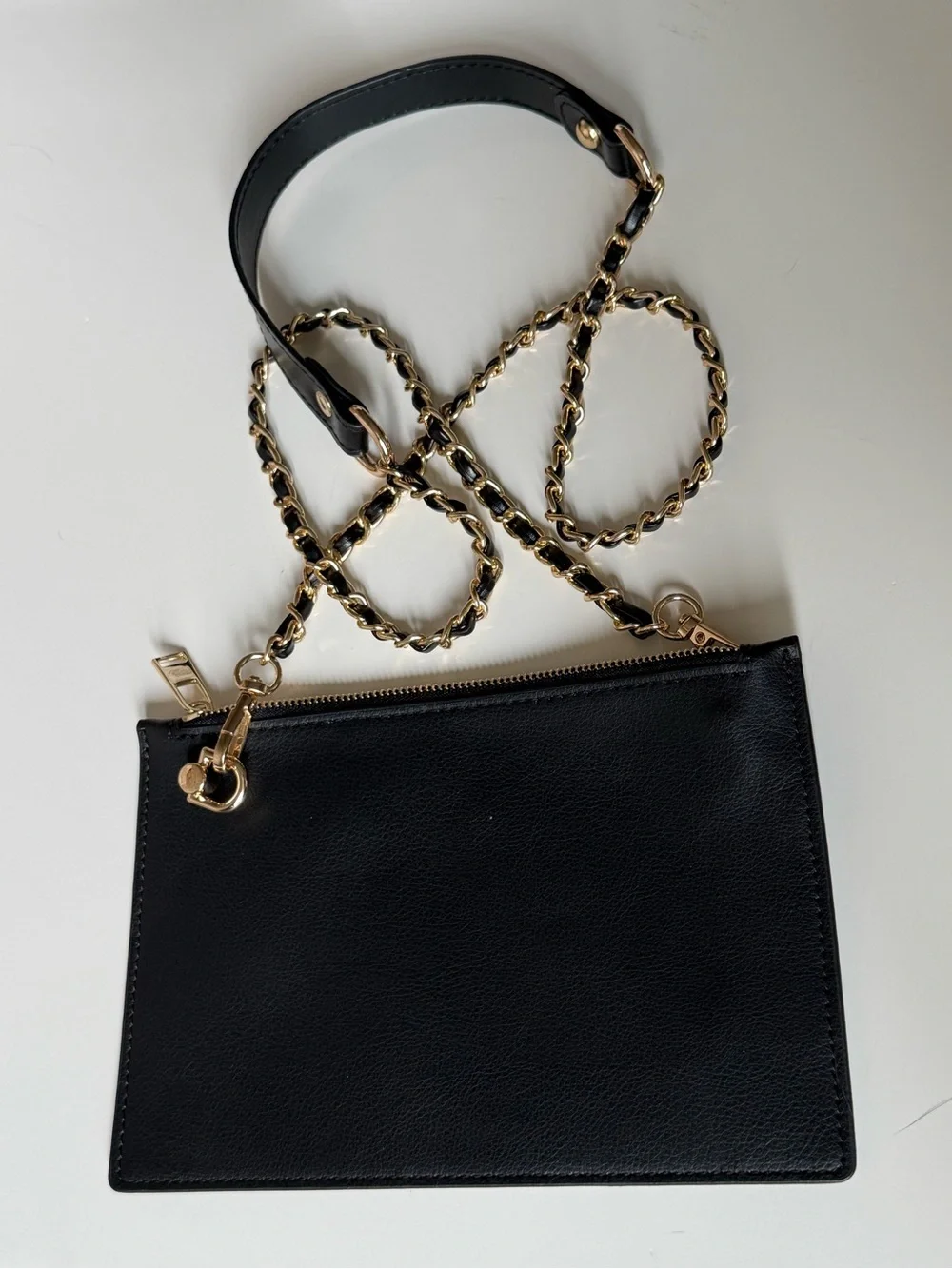 Tom Ford Black Leather Chain Strap Cosmetic Pouch